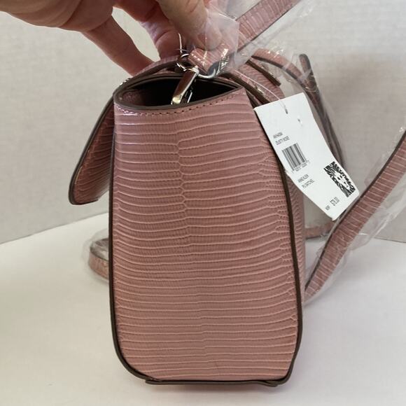 Anne Klein PU Satchel Purse Pocketbook Dusty Rose Carry Handle & Shoulder Strap - Picture 10 of 10